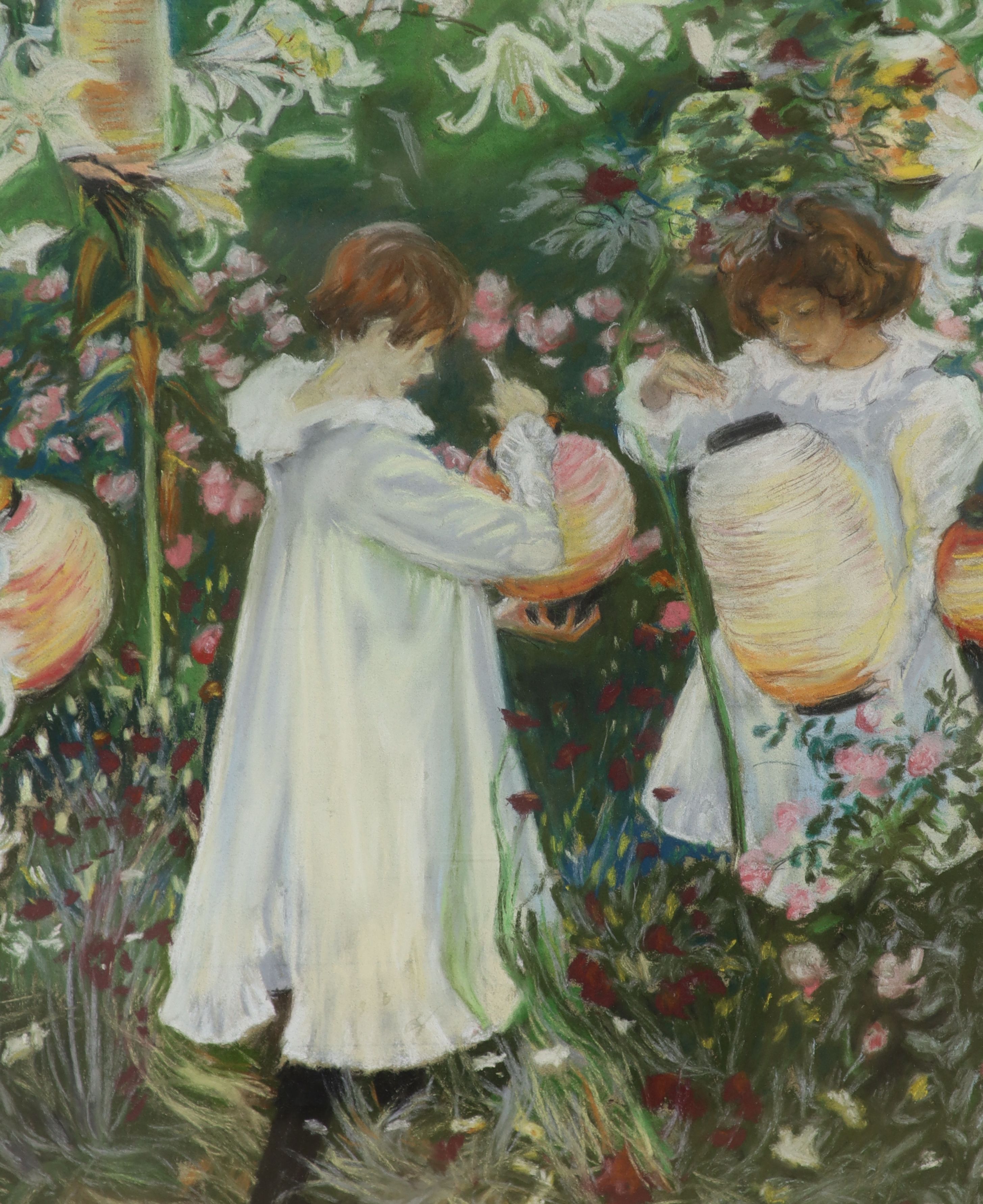 After John Singer Sargent, pastel, 'Carnations, Lily, Lily, Rose', 39 x 31cm